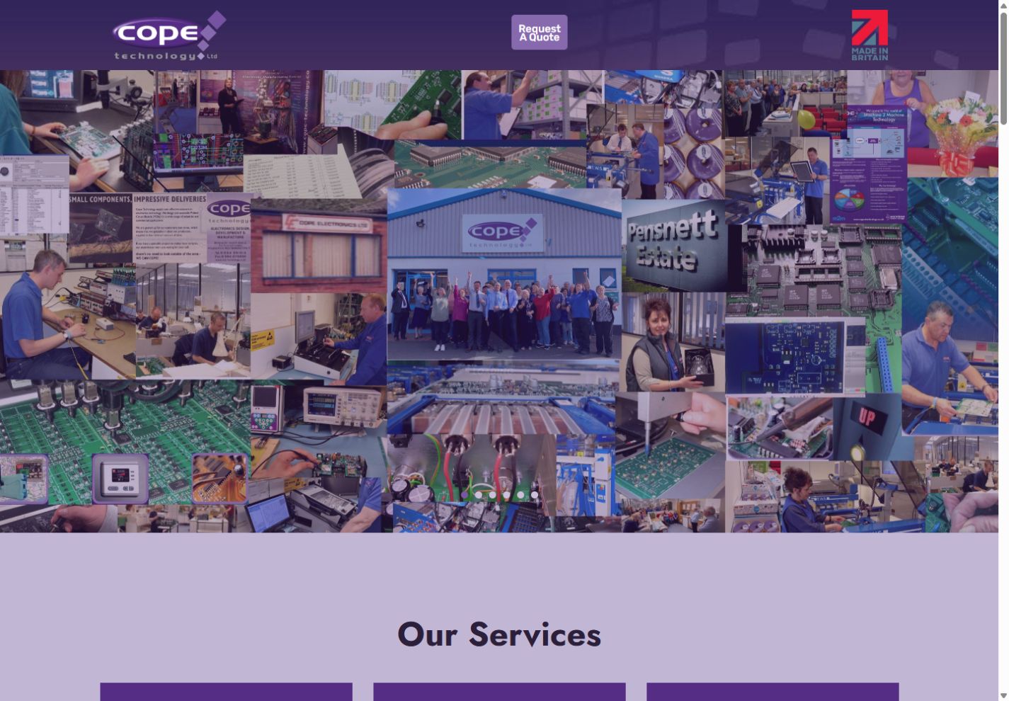 Cope Technology's current website
